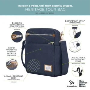 heritage anit diefstal tourbag anti-theft travelon