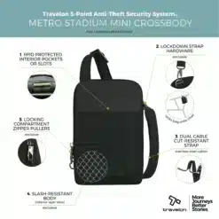 Alternative view of Travelon Metro Anti Diefstal Stadium Mini Crossbody Tas