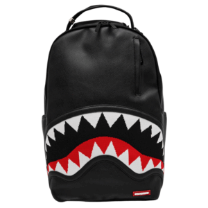 SPRAYGROUND | SHARK MOUTH DLXS ZWART LEER