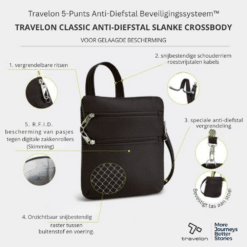 Travelon Classic Anti-diefstal N/S Crossbody Tas