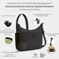 Travelon Roam Medium Anti-diefstal Crossbody Tas