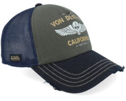 Alternative view of Von Dutch Screen Print Navy/Dark Green/Black A-Frame Trucker